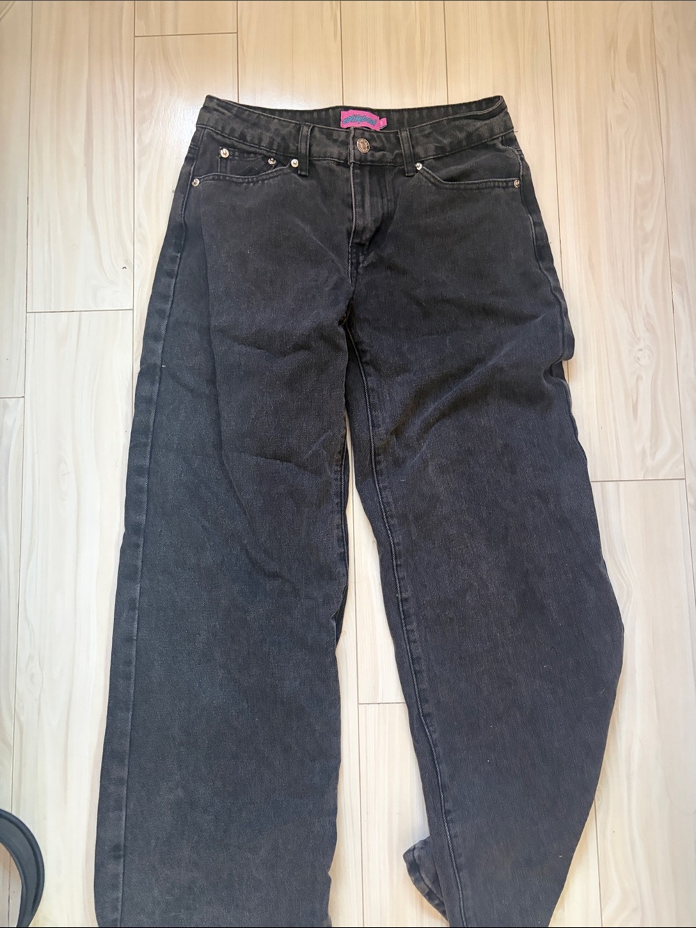 Edikted Black High-Waist Straight Leg Jeans